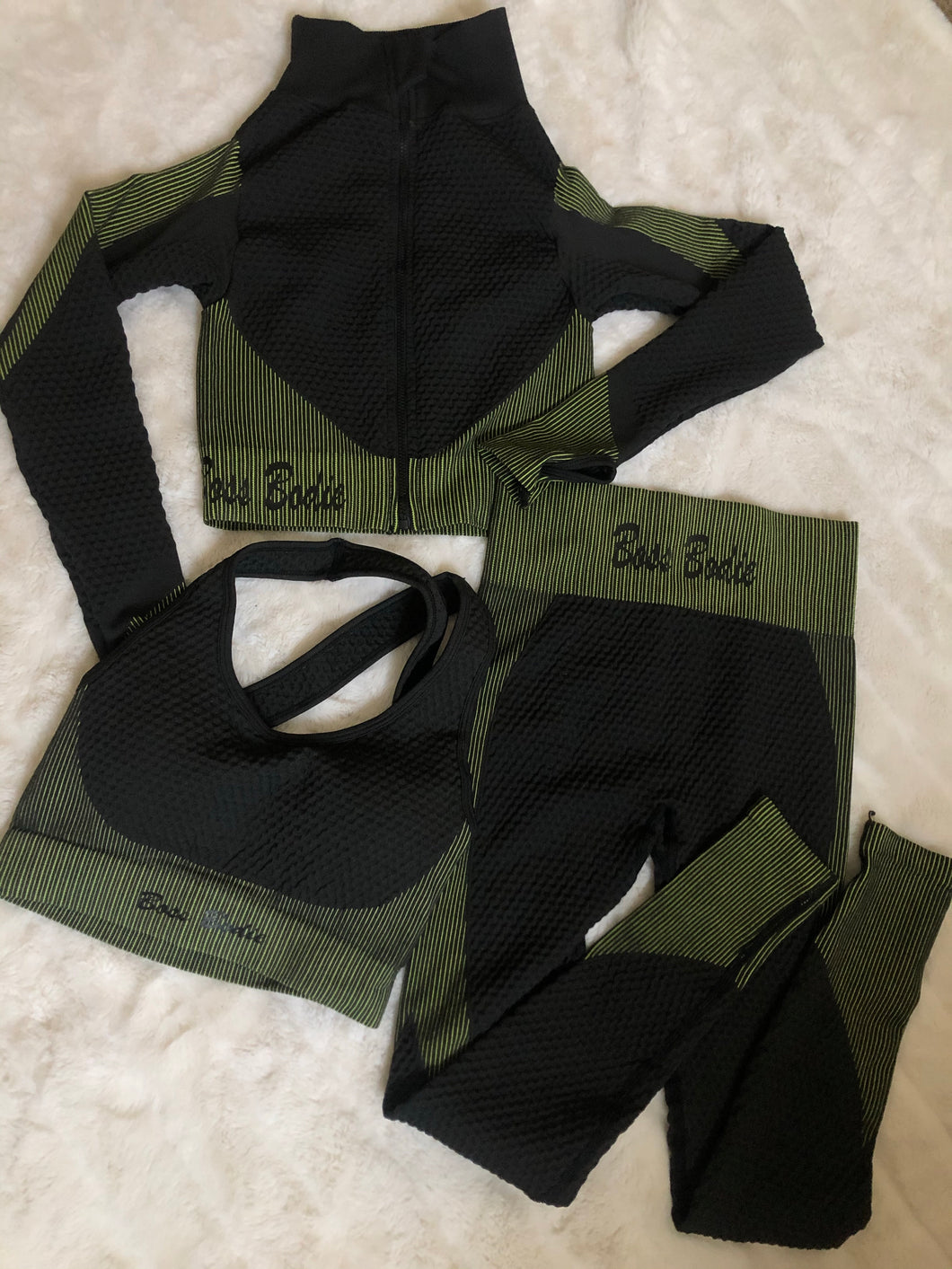 3 Piece Crop Jacket Set